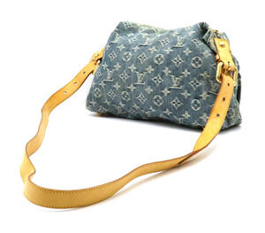 Louis Vuitton Shoulder Bag Long Baggy Crossbody Blue Monogram Denim